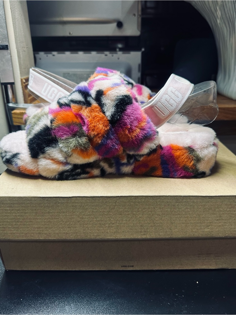 UGG Fuzzy Slipper on Box